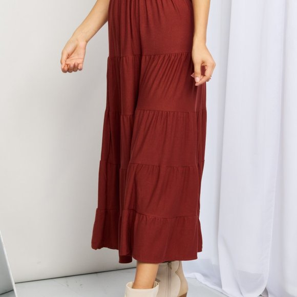 Zenana Outfitters Skirts Zenana Full Size Wide Waistband Tiered